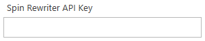 5. Spin Rewriter API Key Field