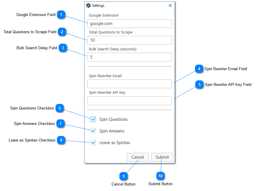 Settings Interface