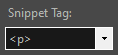 4. Snippet Tag Drop Down