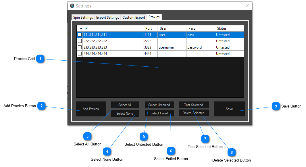 Proxy Settings